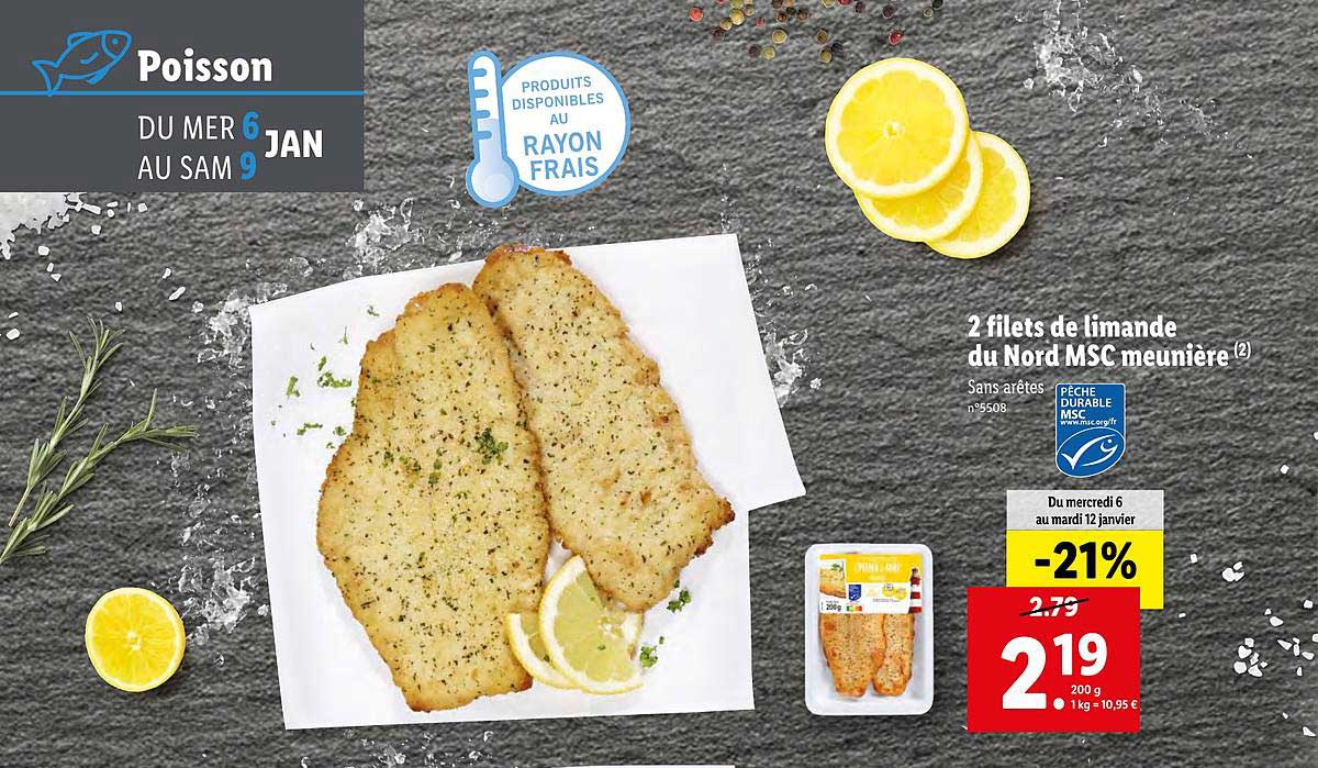 2 Filets De Limande Du Nord Msc Meunières