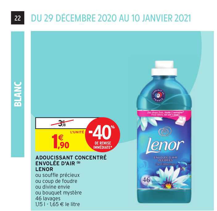 adoucissant concentré envolée d'air lenor -40% de remise immédiate