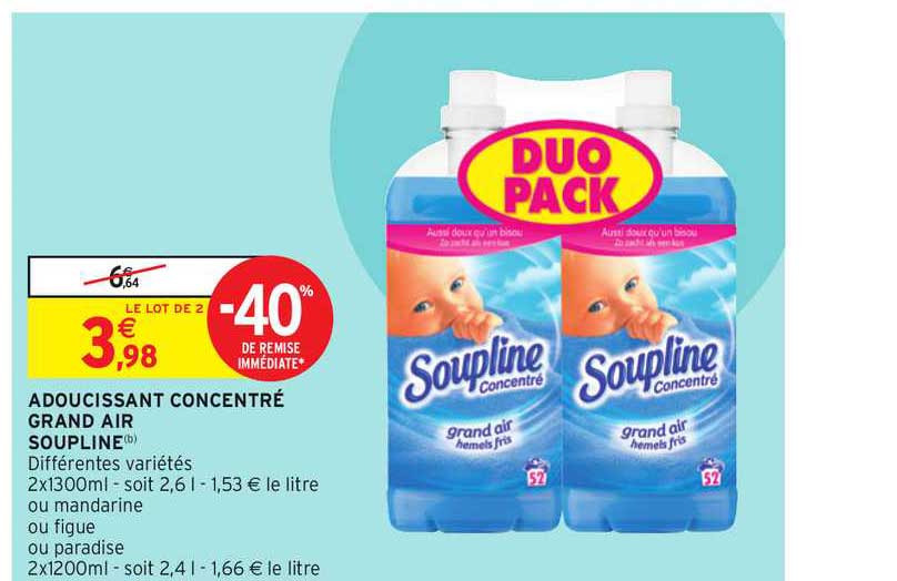 Adoucissant Concentré Grand Air Soupline -40% De Remise Immédiate