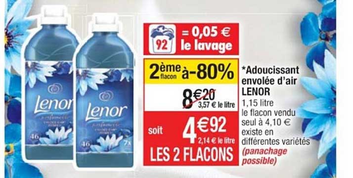 adoucissant envolée d'air lenor