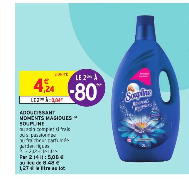 adoucissant moments magiques soupline le 2ème à -80%