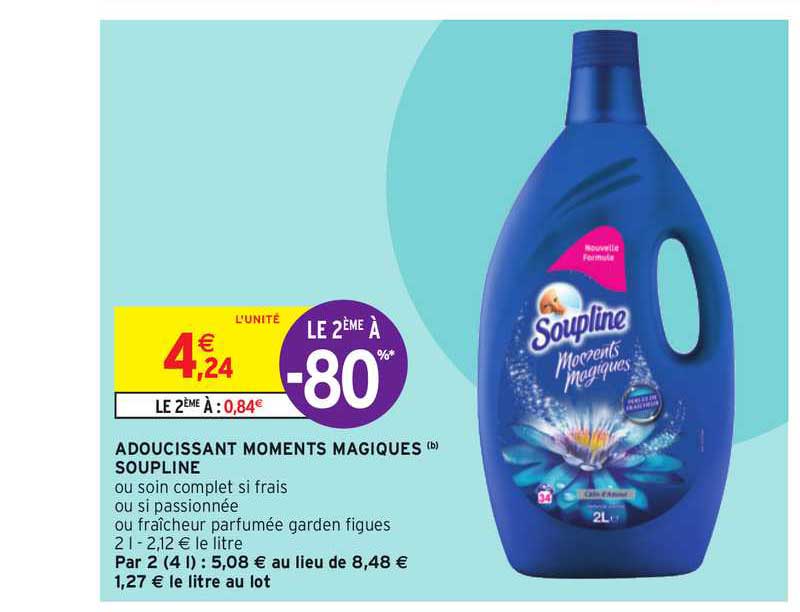 adoucissant moments magiques soupline le 2ème à -80%