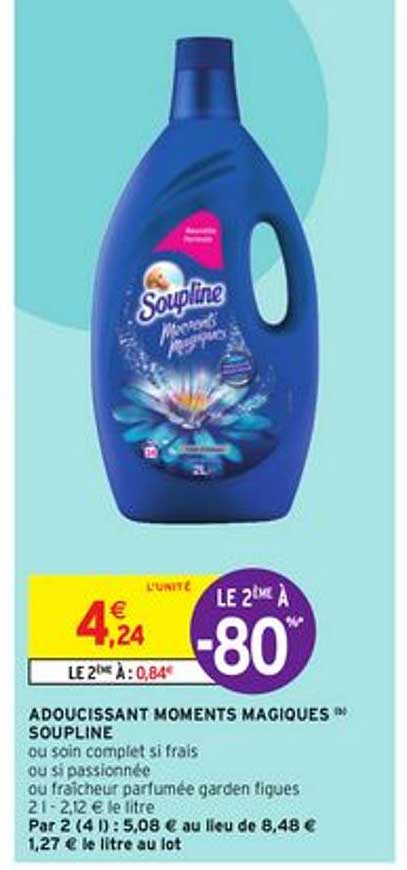 adoucissant moments magiques soupline le 2ème à -80%