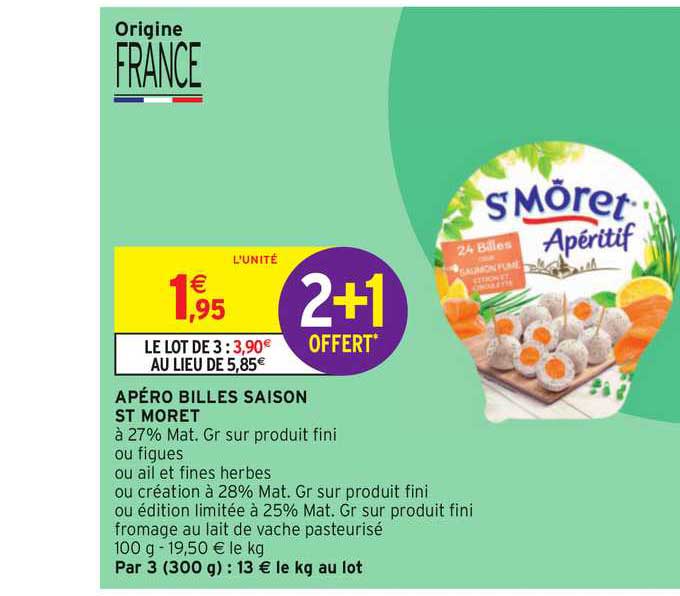 apéro billes saison st moret 2+1 offert
