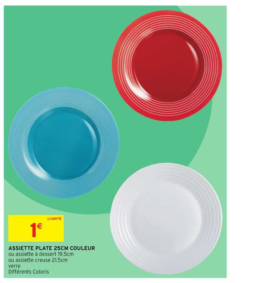 assiette plate 25cm couleur