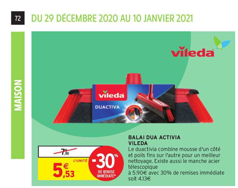balai dua activia vileda -30% de remise immédiate