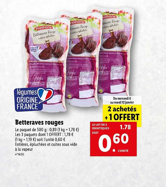 Betteraves Rouges Freshona