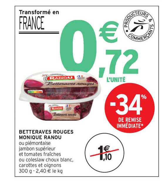 betteraves rouges monique ranou -34% de remise immédiate