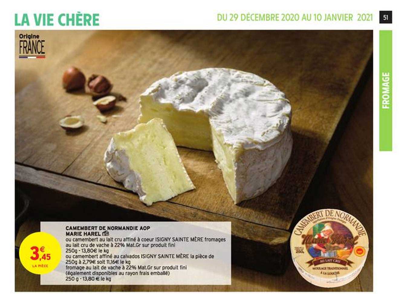 camembert de normandie aop marie harel