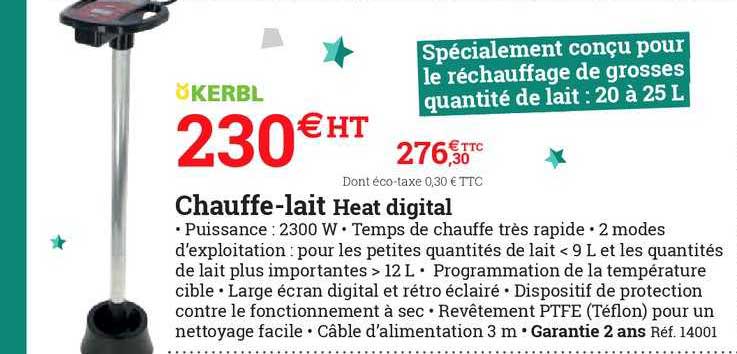 chauffe lait heat digital kerbl