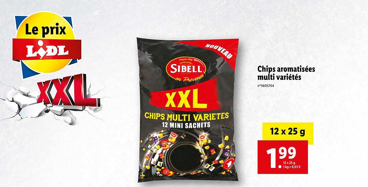 chips aromatisées multi variétés sibell