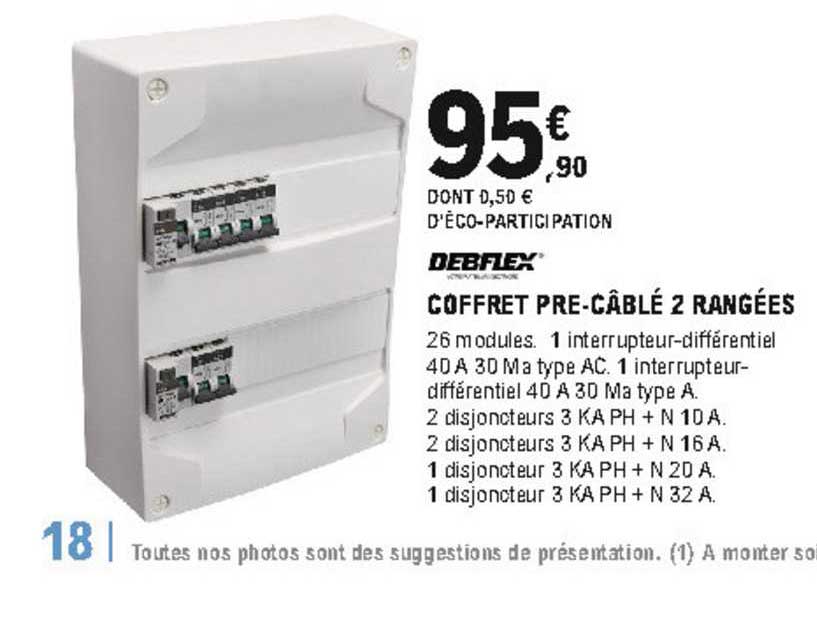 coffret pré-câblé 2 rangées debflex