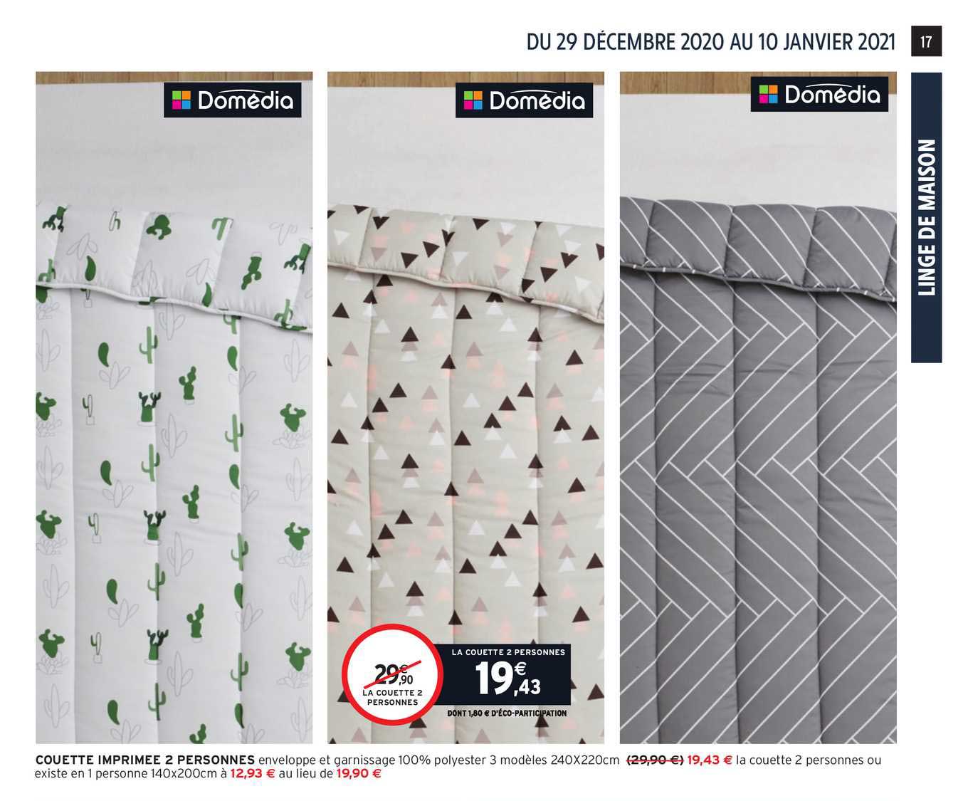 Couette Imprimée 2 Personnes Domédia