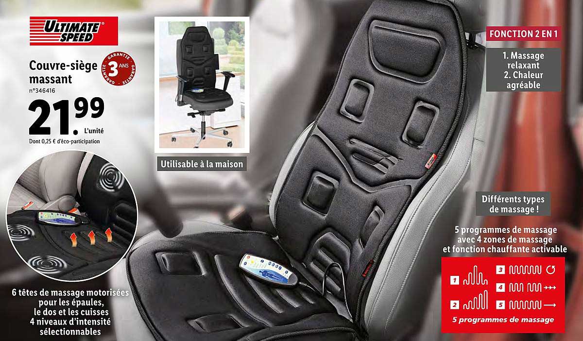 couvre-siège massant ultimate speed
