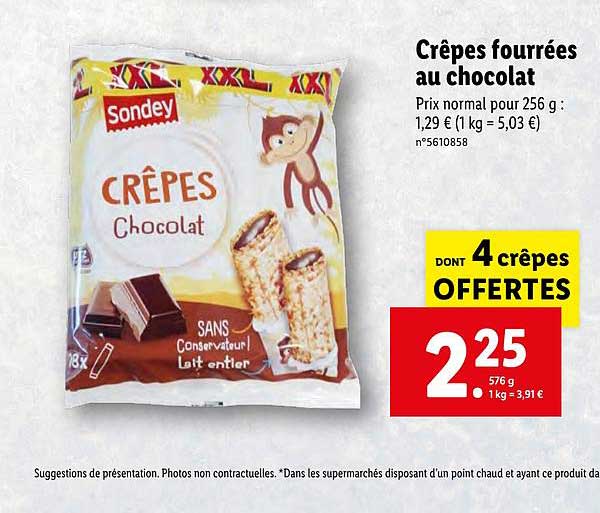 Crêpes Fourrées Au Chocolat Sondey