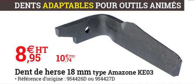 dent de herse 18 mm type amazone ke03