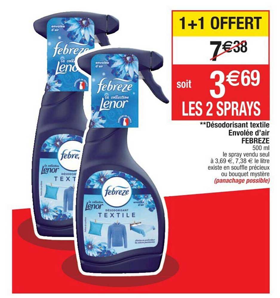 désodorisant textile envolée d'air febreze