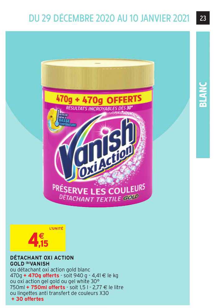 détachant oxi action gold vanish