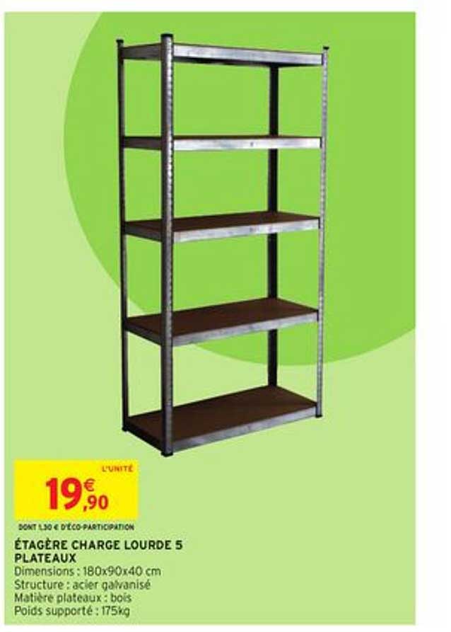 étagère charge lourde 5 plateaux