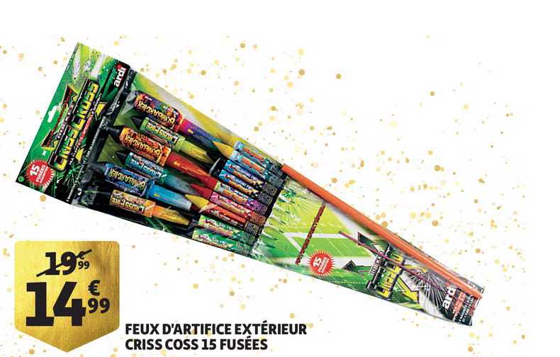 feux d'artifice extérieur criss coss 15 fusées