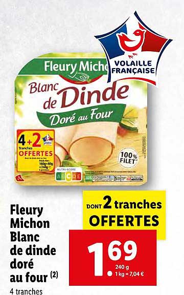 Fleury Michon Blanc De Dinde Doré Au Four