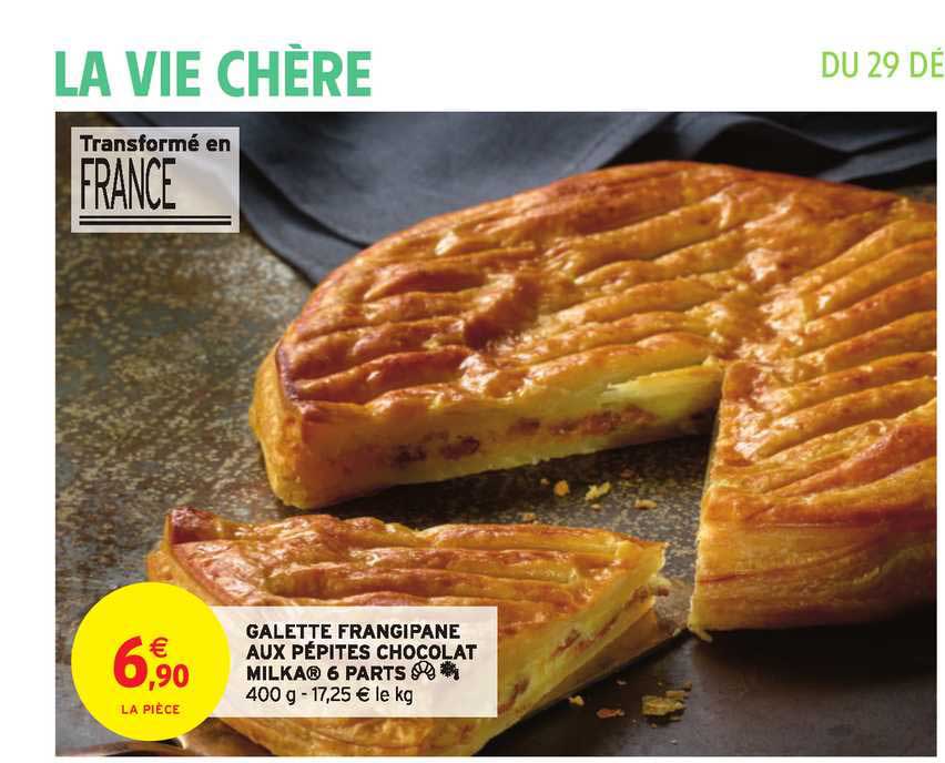 galette frangipane aux pépites chocolat milka 6 parts