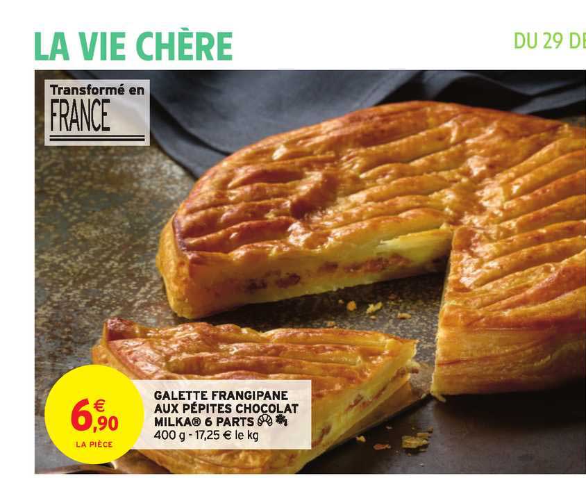 galette frangipane aux pépites chocolat milka 6 parts