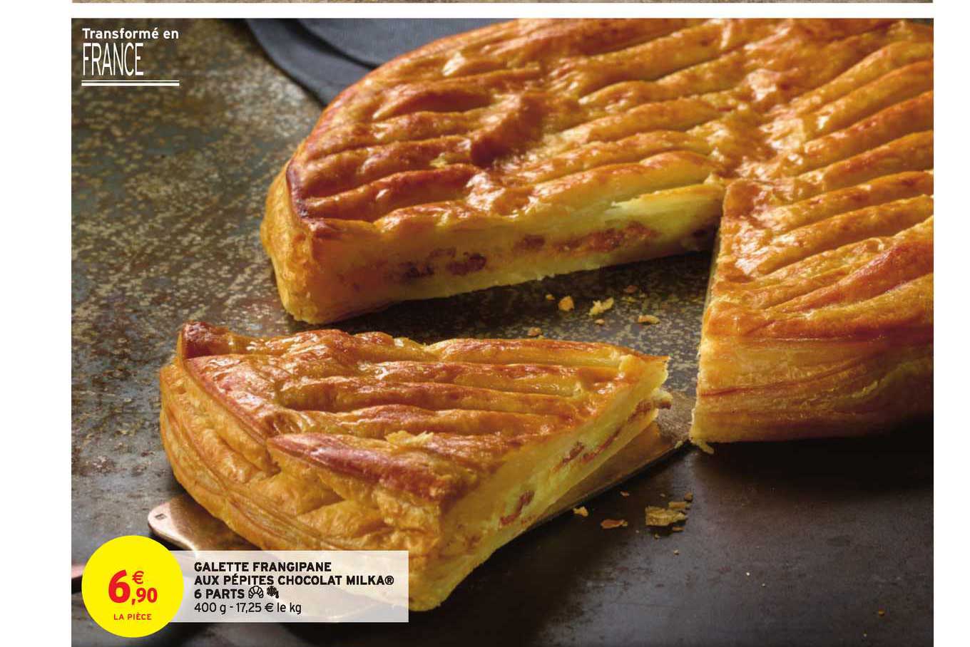 galette frangipane aux pépites chocolat milka 6 parts
