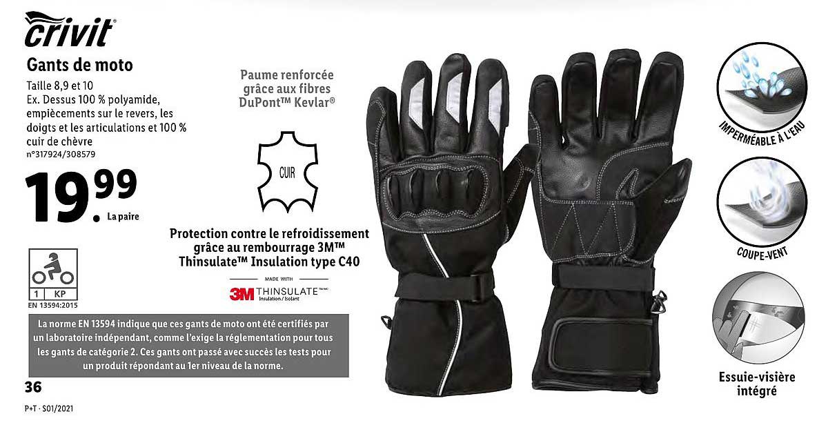 Gants De Moto Crivit