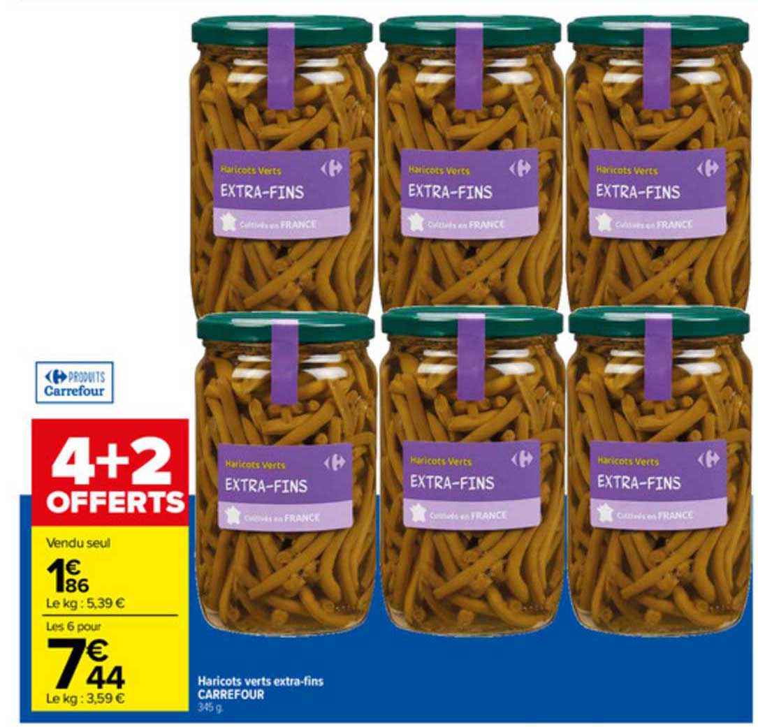 haricots verts extra-fins carrefour