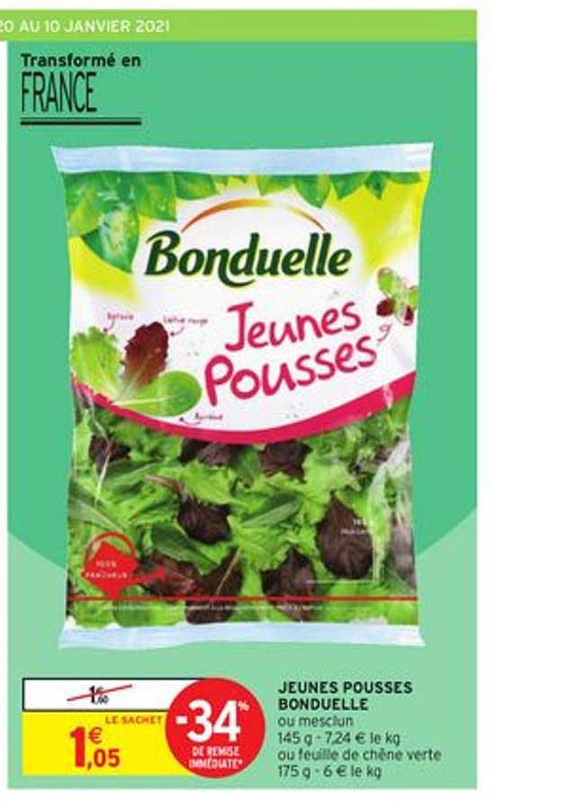 jeunes pousses bonduelle -34% de remise immédiate