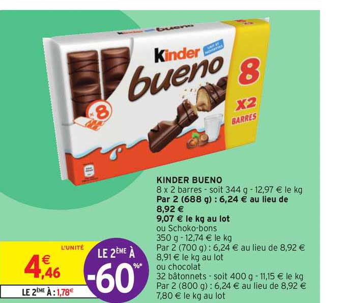 Kinder Bueno Le 2ème à -60%