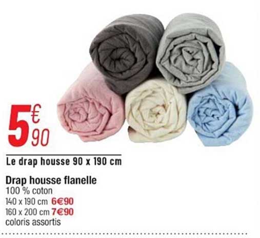 Le Drap Housse Flanelle 90 X 190 Cm