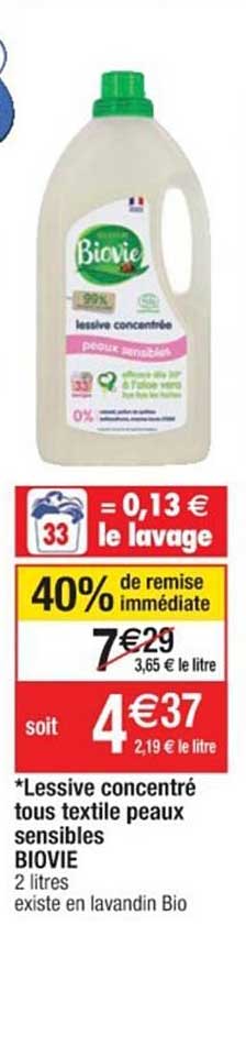 lessive concentré tous textile peaux sensibles biovie