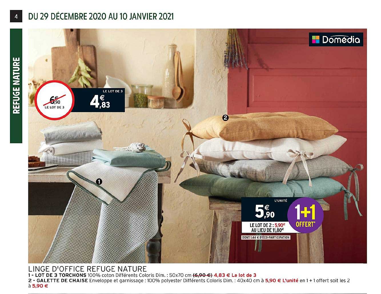 linge d'office refuge nature 1+1 offert