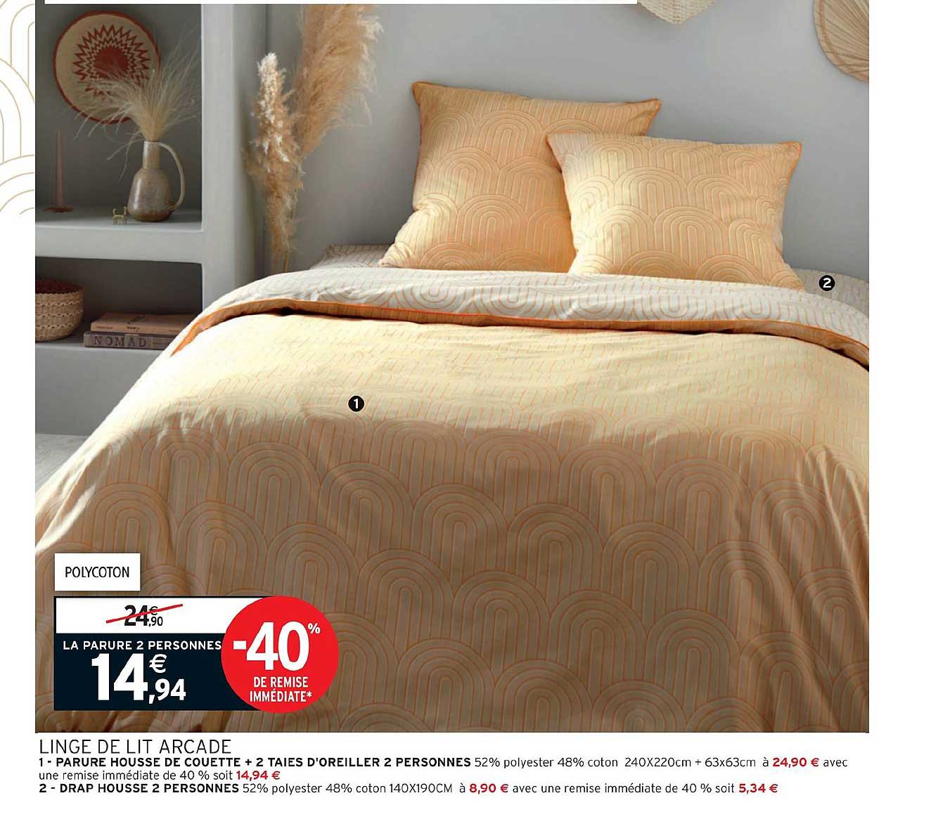 linge de lit arcade -40% de remise immédiate