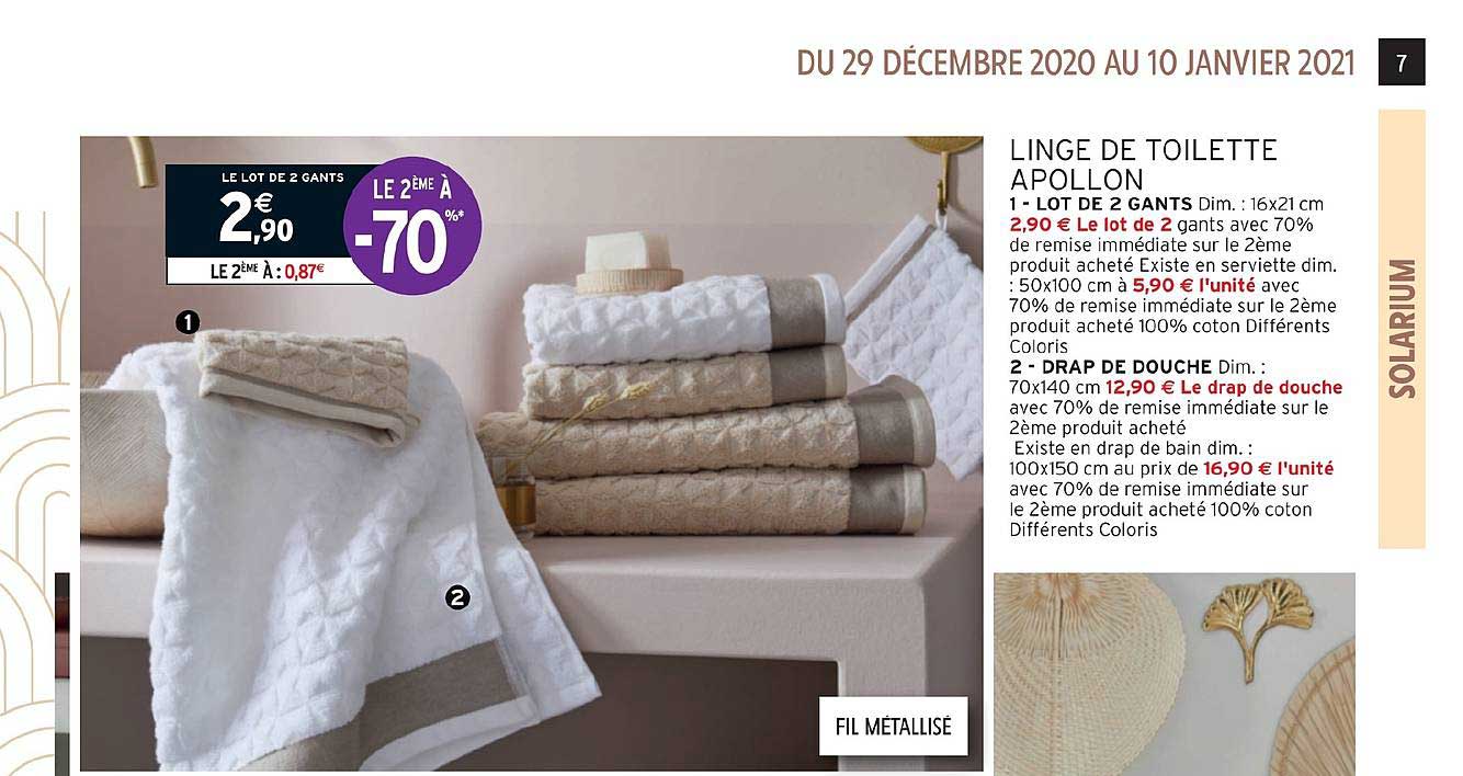 linge de toilette apollon le 2ème à -70%