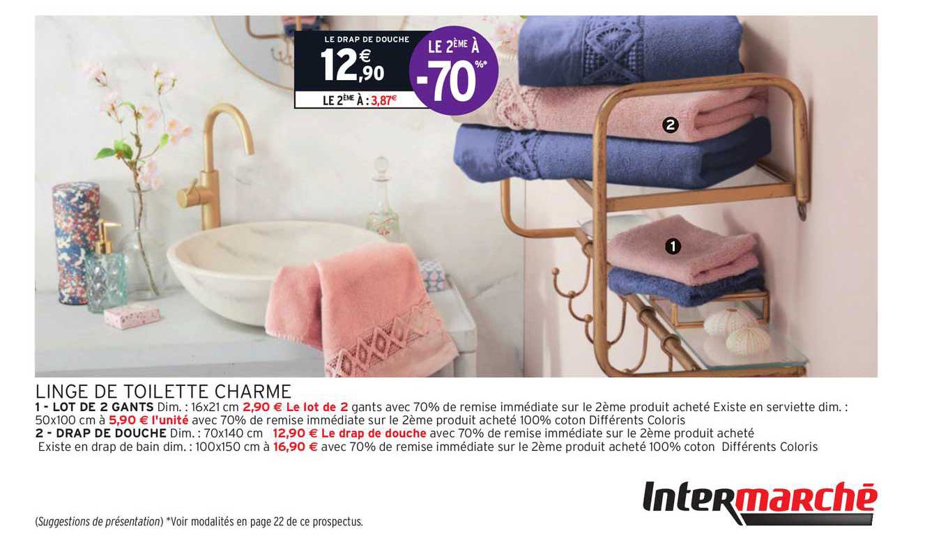 linge de toilette charme le 2ème à -70%