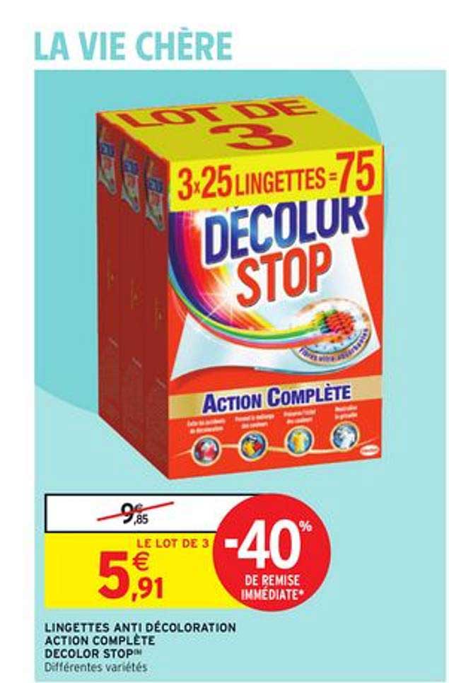 lingettes anti décoloration action complète décolor stop -40% de remise immédiate