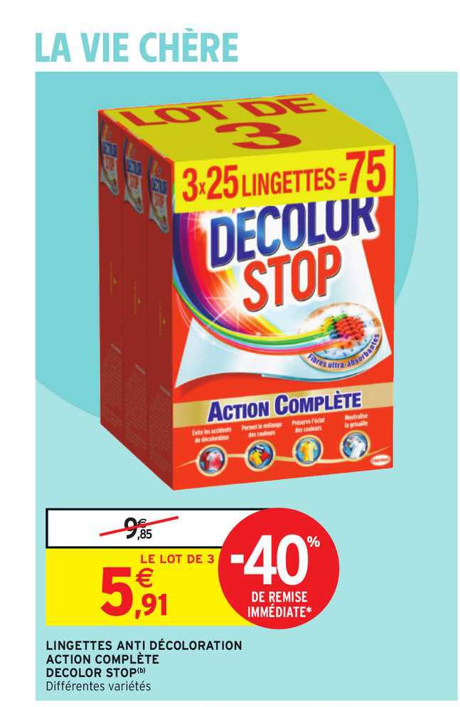 lingettes anti décoloration action complète decolor stop -40% de remise immédiate
