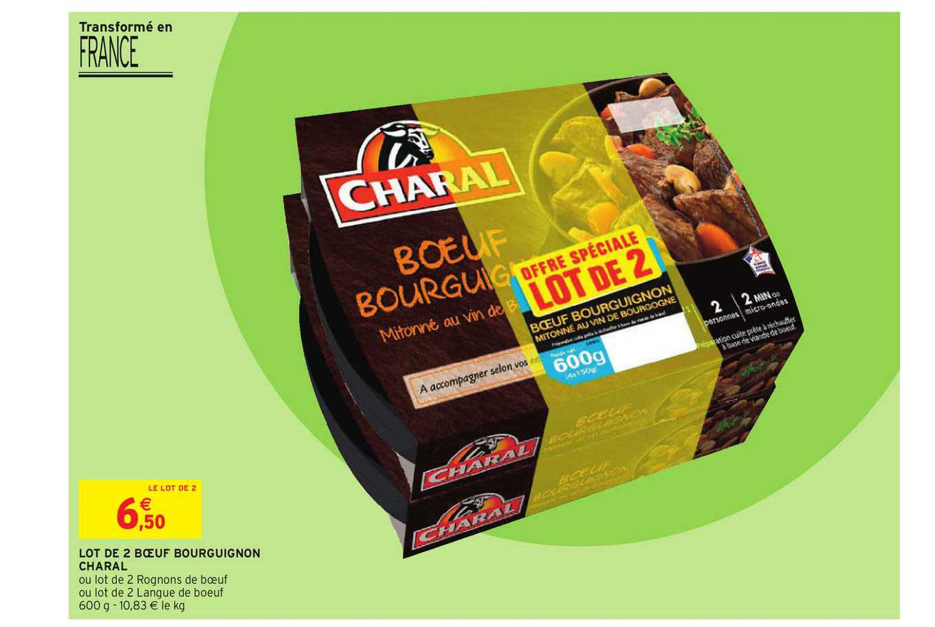 Lot De 2 Bœuf Bourguignon Charal