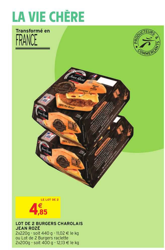 lot de 2 burgers charolais jean rozé