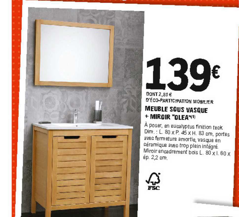 meuble sous vasque + miroir "olea"