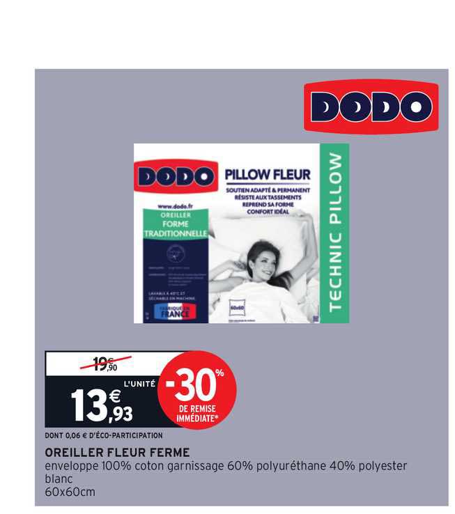 Oreiller Fleur Ferme Dodo -30% De Remise Immédiate