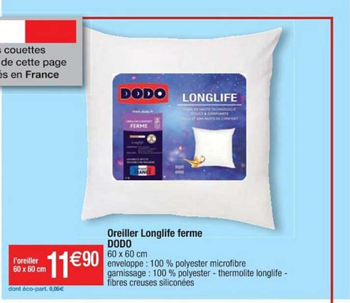 oreiller longlife ferme dodo