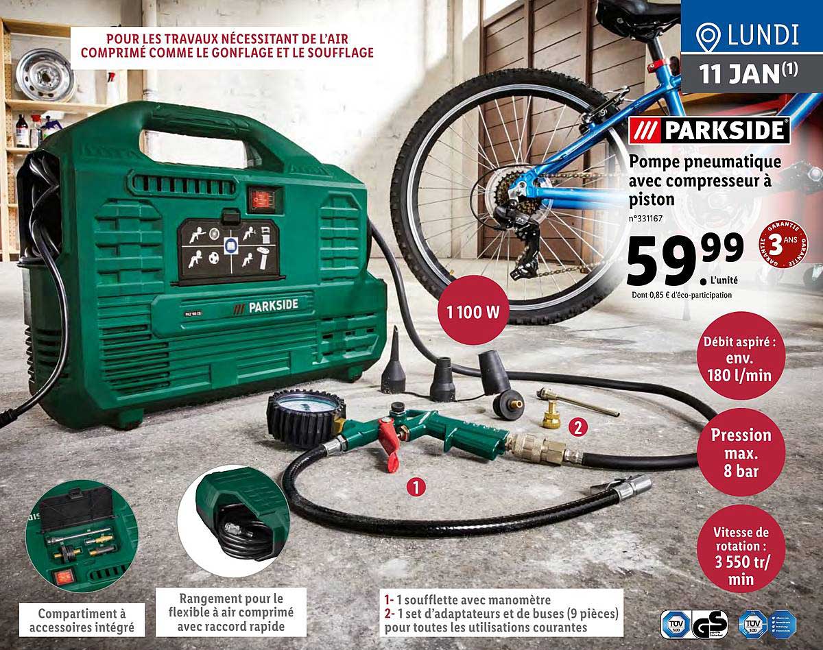 Pompe Pneumatique Avec Compresseur à Piston Parkside