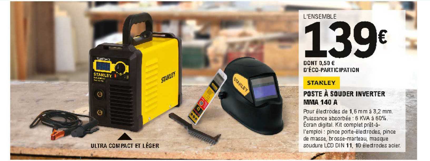 poste à souder inverter mma 140 a stanley