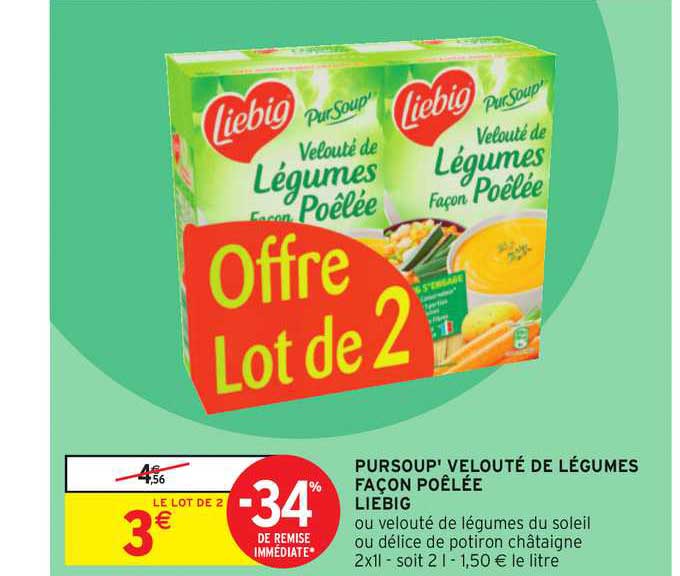 pursoup' velouté de légumes façon poêlée liebig -34% de remise immédiate