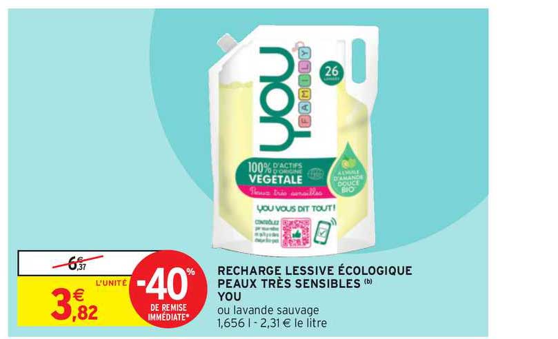 Recharge Lessive écologique Peaux Très Sensibles You -40% De Remise Immédiate