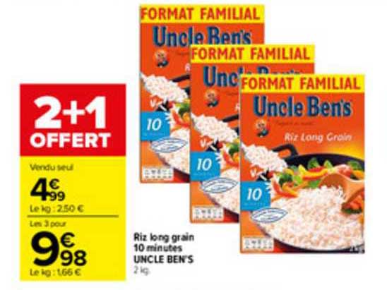 Riz Long Grain 10 Minutes Uncle Ben's